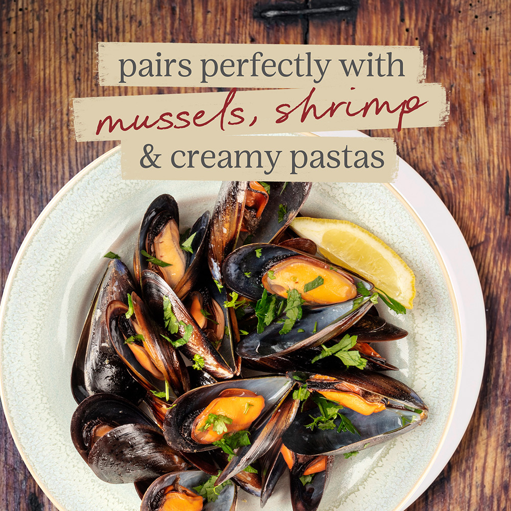 Pairs perfectly with mussels, shrimp & creamy pastas