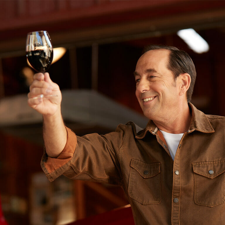 Joseph Carr of Josh Cellars wines raising a toast